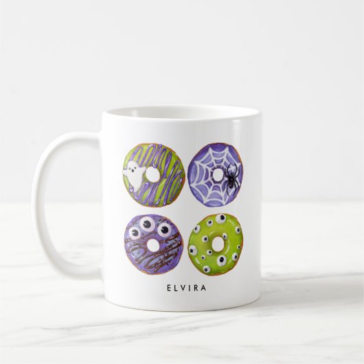 Mug Bons beignets vert et pourpre Éffrayants (Gauche)