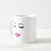Mug Bonsoir magnifique avec de jolies cils et lèvres (Devant gauche)