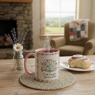 Mug Bonté de Dieu look matelassé floral musique