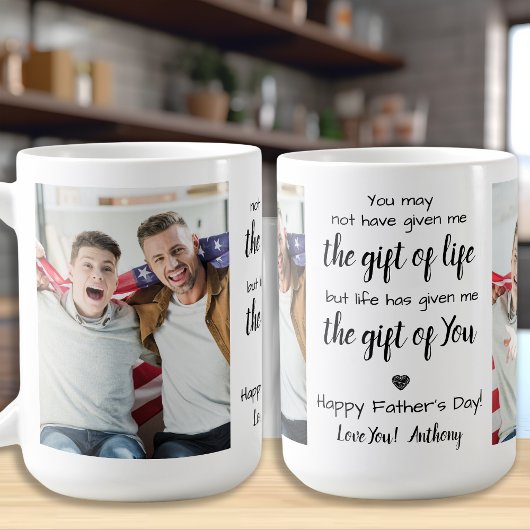 Mug BONUS DAD Poem Custom 2 Photo Fête des pères