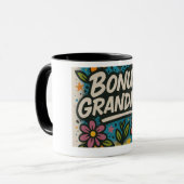 Mug Bonus Grandma Mug-Floral & Cadeau Amusant (Devant gauche)