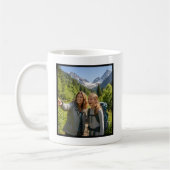 Mug Bonus Mom Promoted Elegant Cursive Custom 1 Photo (Gauche)