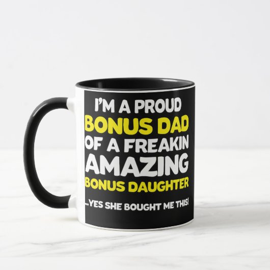 Mug Bonus Papa Fête des pères Cadeau Stepgirl Stepdad  (Gauche)