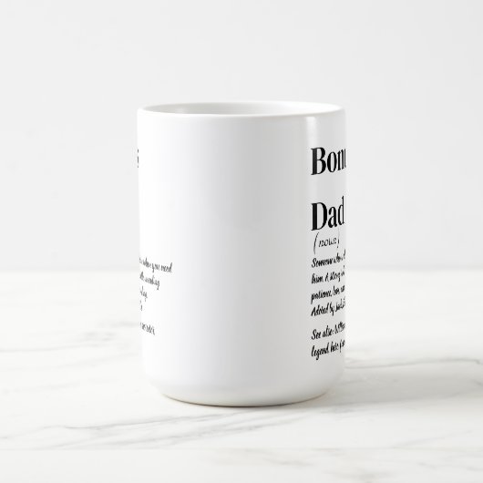 Mug Bonus Papa Stepdad Définition Café blanc et noir (Centre)