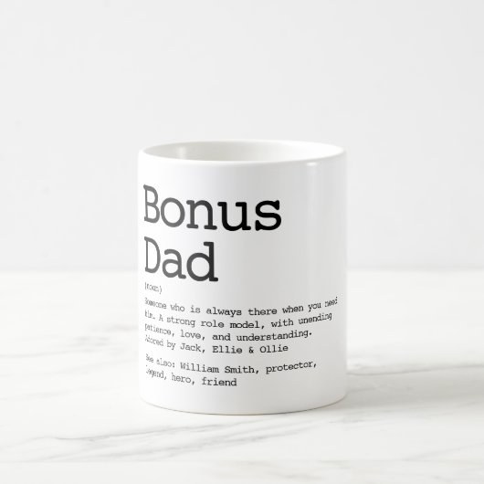 Mug Bonus Papa Stepdad Définition Noir Et Blanc (Centre)
