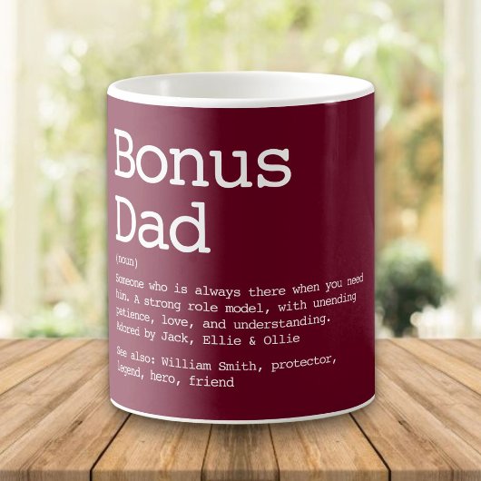 Mug Bonus Papa Stepdad Définition Rouge Bourgogne