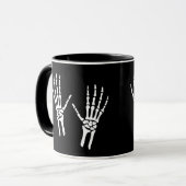 Mug Bony Skeleton Mains Radiologue Halloween Noir (Devant gauche)