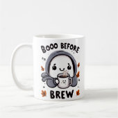 Mug Boo Before Brew Ghost Coffee Funny Halloween (Gauche)