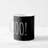 Mug Boo ! Fans d'Halloween Éffrayant Fantôme noir (Devant gauche)