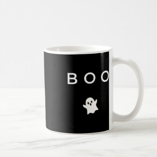 Mug BOO Ghost Halloween Subtle Minimal Automne Fun Tri (Droite)