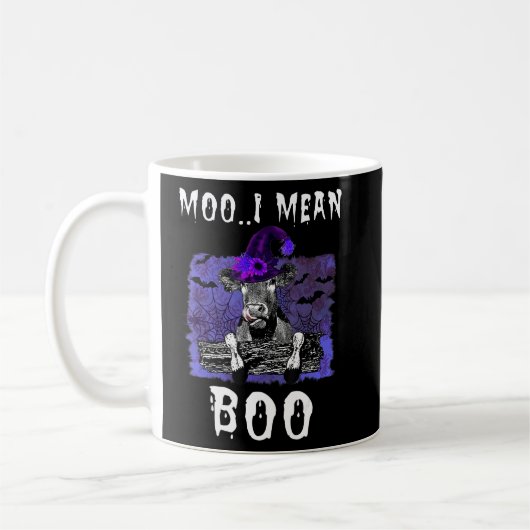 Mug Boo Heifer Moo Je Veux Dire Halloween Witch Spider (Gauche)
