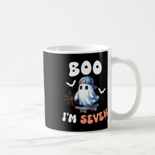 Mug Boo I'm Seven Ghost Skateboard 7th Birthday Hallow
