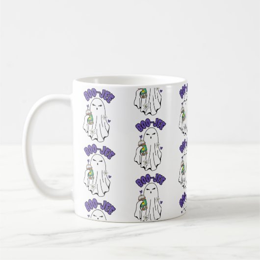 Mug Boo-Jee Cute halloween Ghost avec café glacé (Gauche)
