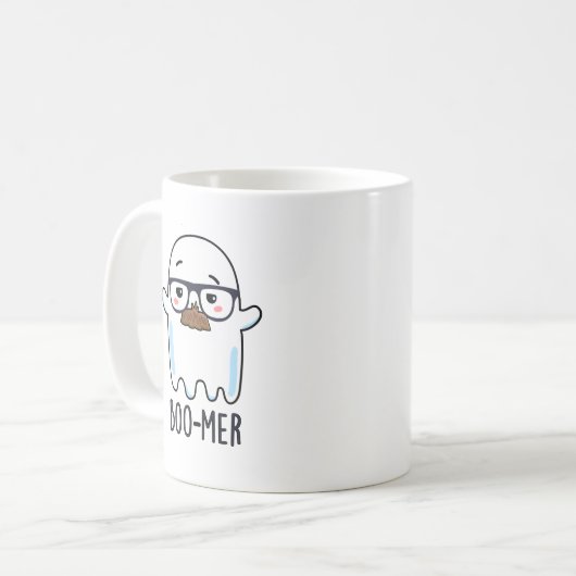 Mug Boo-mer Funny Moyenne Age Ghost Pun (Devant gauche)