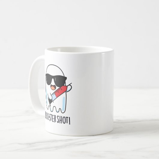 Mug Boo-ster Shot Funny Ghost Vaccine Pun (Devant gauche)