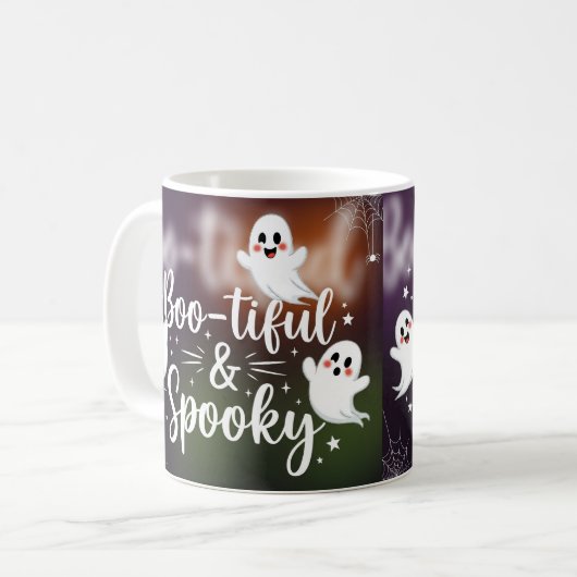 Mug Boo-tiful & Éffrayant - Joli Ghost Halloween (Devant gauche)