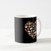 Mug Book Heart Shape Reading Club Librarian Bookworm (Devant droit)