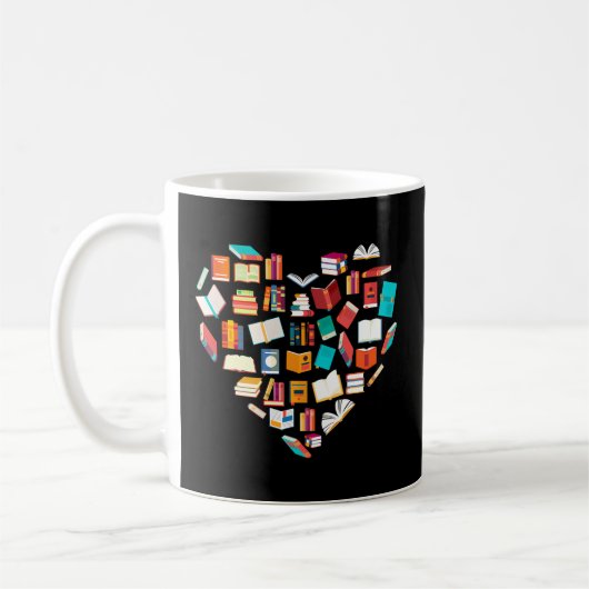 Mug Book Heart Shape Reading Club Librarian Bookworm (Gauche)