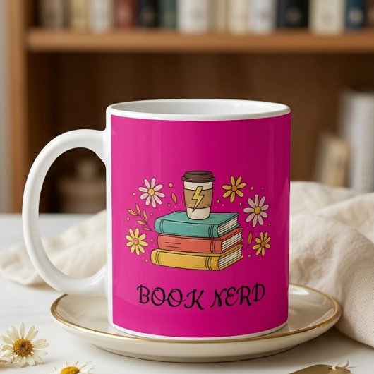 Mug Book Nerd Aesthetic Stylish Elegant Gift Minimal 
