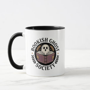 Mug Bookish Ghost Society Lecteur d'insigne de crème É