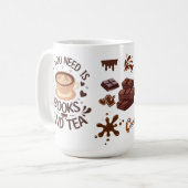 Mug Books and Tea Cozy Reader Graphic (Devant gauche)