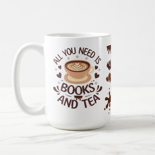 Mug Books and Tea Cozy Reader Graphic (Gauche)