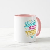 Mug “Books Are Magic”   Quote & Sparkles (Devant droit)