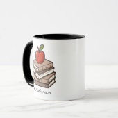 Mug Bookstack and Apple Personalized Teacher (Devant gauche)
