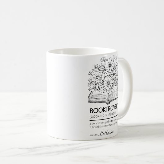 Mug Booktrovert Définition Open Book Flowers (Devant droit)