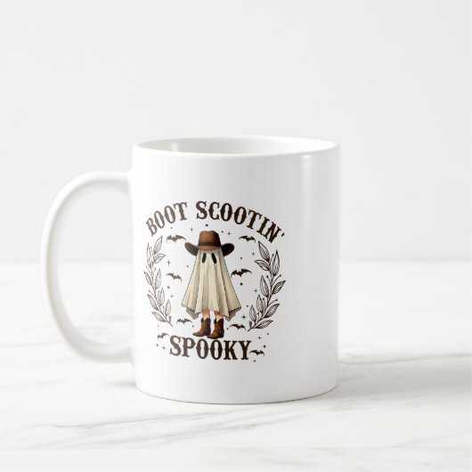 Mug Boot Scootin Éffrayant Ouest Halloween Cute Ghost  (Gauche)