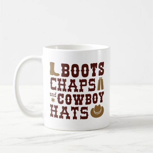 Mug Boots Chaps Et Cowboy Casquettes (Gauche)