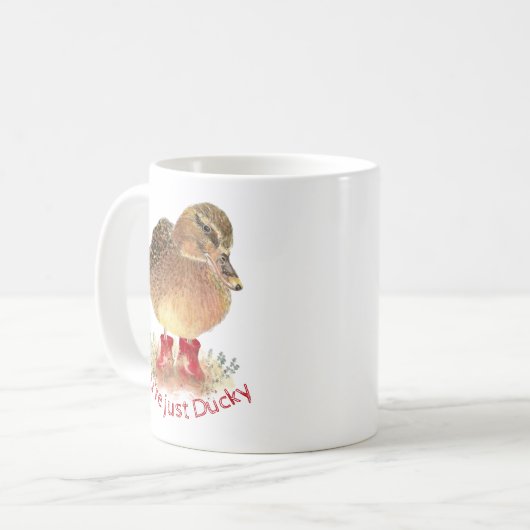 Mug Boots en caoutchouc rouge canard Vous êtes juste D (Devant gauche)