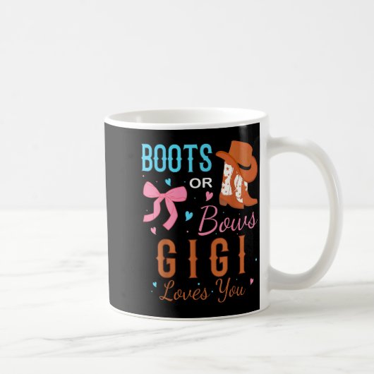 Mug Boots Or Bows Gigi Loves You Gender Reveal Party (Droite)