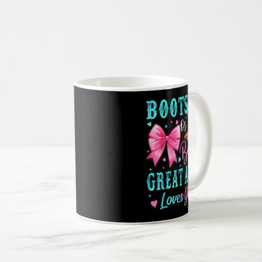 Mug Boots Or Bows Great Aunt Loves You Gender Reveal F (Devant droit)