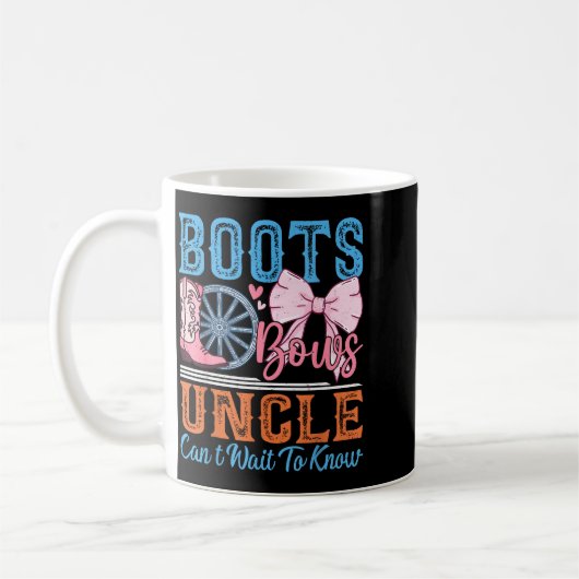 Mug Boots Or Bows Uncle Loves You Gender Reveal Family (Gauche)
