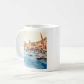 Mug Bord De Mer Et Bateaux Dans Le Port, Italien (Devant gauche)
