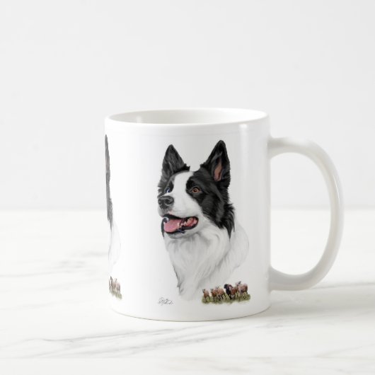 Mug Border collie avec des moutons (Droite)