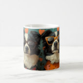 Mug Border Collie avec des roses pour la Saint-Valenti (Centre)
