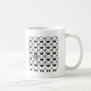 Mug Border collie chez les moutons