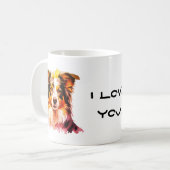 Mug Border Collie Family Dog Personalize Text (Devant gauche)