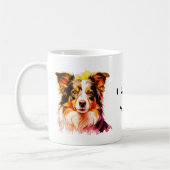 Mug Border Collie Family Dog Personalize Text (Gauche)