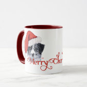 Mug Border Collie Noël (Devant gauche)