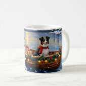 Mug Border Collie Noël Bateau Vacances (Devant droit)