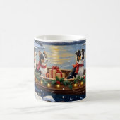 Mug Border Collie Noël Bateau Vacances (Centre)