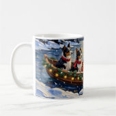 Mug Border Collie Noël Bateau Vacances (Gauche)