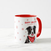Mug Border Collie Red Heart Bandana Christmas  (Devant droit)