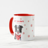 Mug Border Collie Red Heart Bandana Christmas  (Devant gauche)