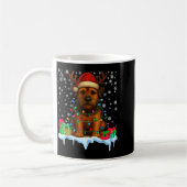 Mug Border Terrier Christmas Santa Hat Reindeer Pajama (Gauche)