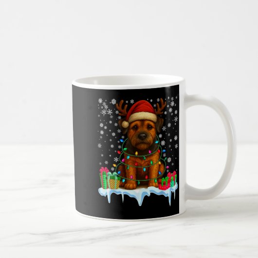 Mug Border Terrier Christmas Santa Hat Reindeer Pajama (Droite)