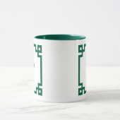 Mug Bordure à clé grecque verte chasseur Monogramme (Centre)
